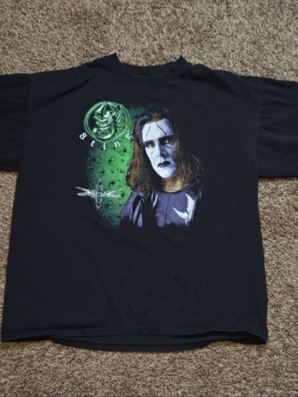 WCW  Sting World Championship Wrestling Back in Black Gildan Tag XL Shirt Top